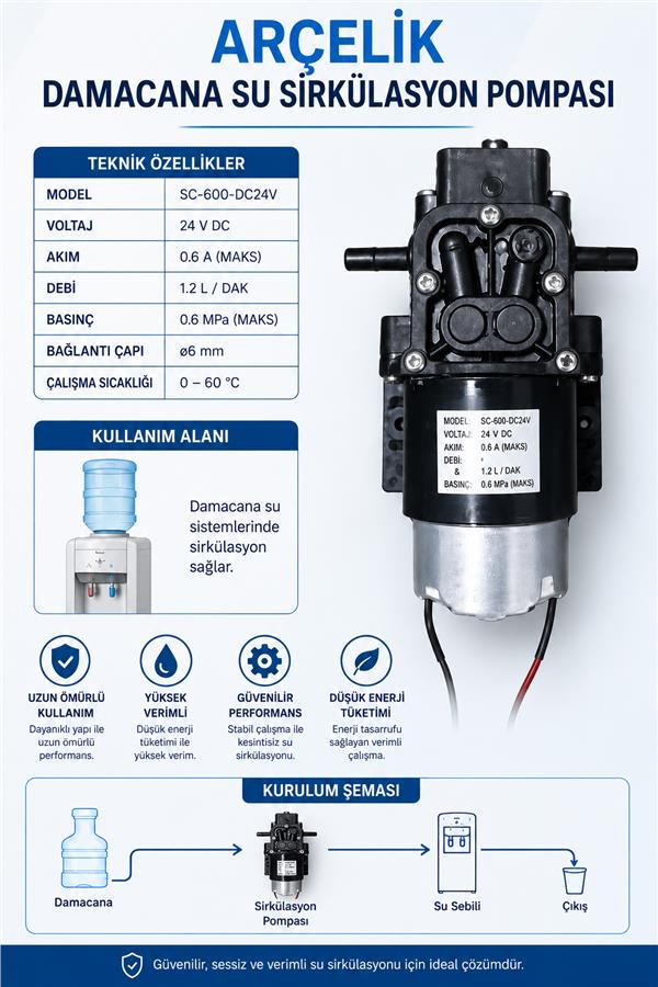 ARÇELİK  DAMACANA SU SİRKİLASYON POMPASI